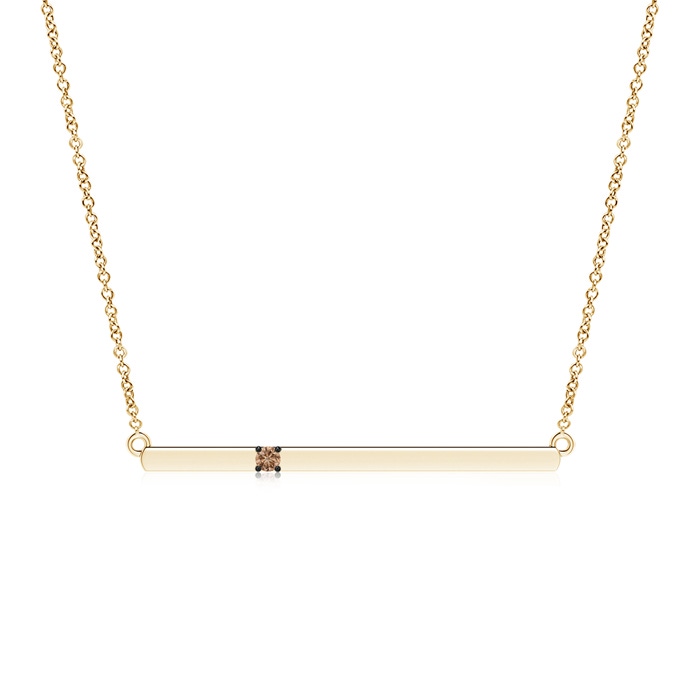 1.9mm AAA Solitaire Coffee Diamond Bar Pendant Necklace in Yellow Gold 