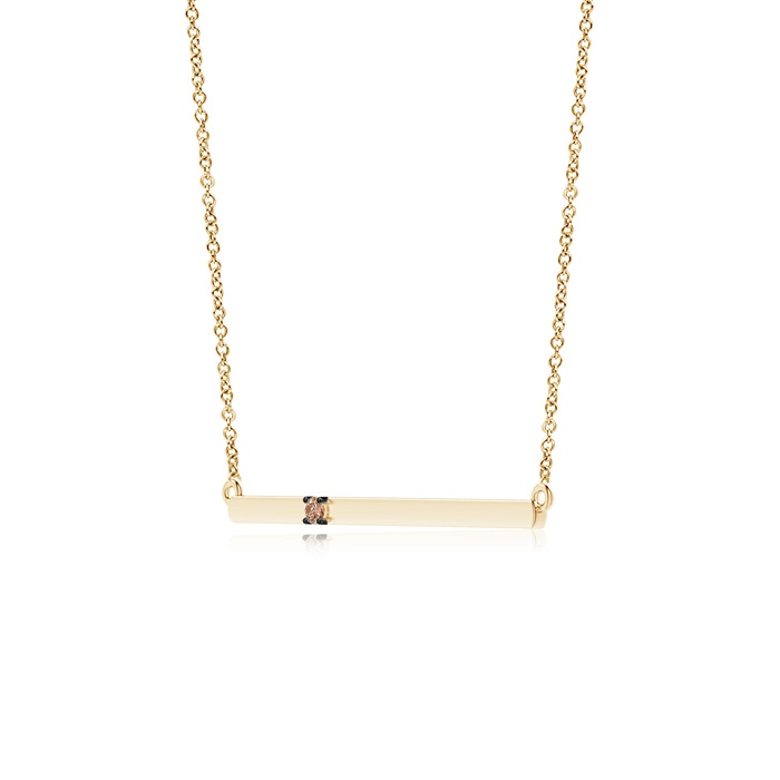 1.9mm AAA Solitaire Coffee Diamond Bar Pendant Necklace in Yellow Gold Product Image