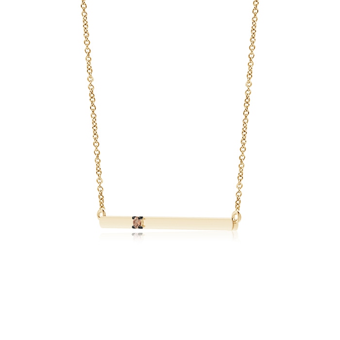 1.9mm AAA Solitaire Coffee Diamond Bar Pendant Necklace in Yellow Gold product image