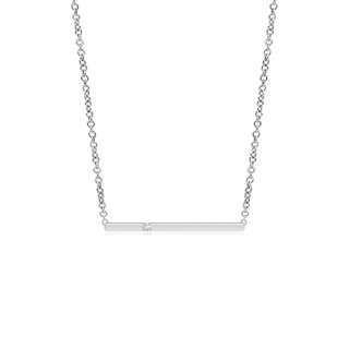 1.7mm GVS2 Solitaire Diamond Bar Pendant Necklace in P950 Platinum