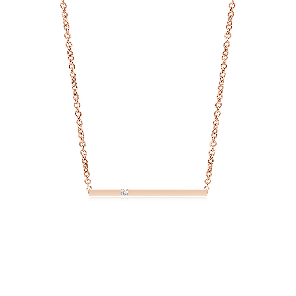 1.7mm GVS2 Solitaire Diamond Bar Pendant Necklace in Rose Gold