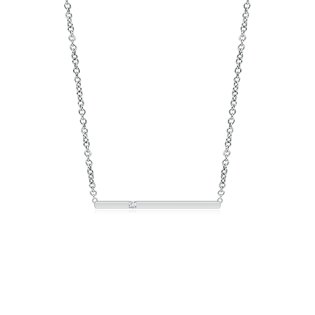 1.7mm GVS2 Solitaire Diamond Bar Pendant Necklace in White Gold