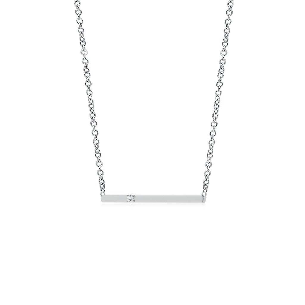 1.7mm GVS2 Solitaire Diamond Bar Pendant Necklace in White Gold - side 199