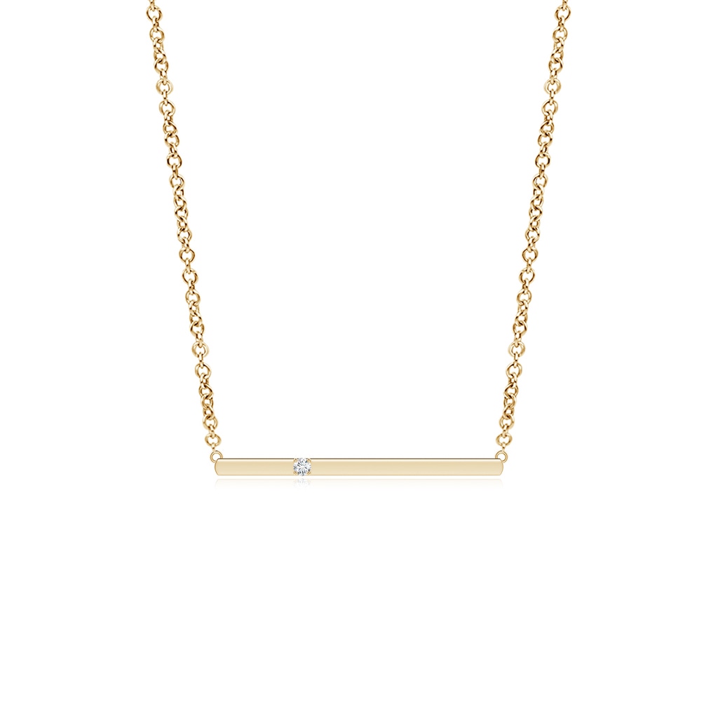 1.7mm GVS2 Solitaire Diamond Bar Pendant Necklace in Yellow Gold