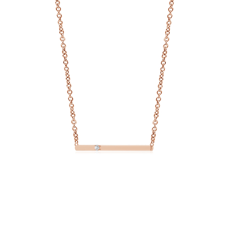 1.7mm HSI2 Solitaire Diamond Bar Pendant Necklace in 9K Rose Gold side 199