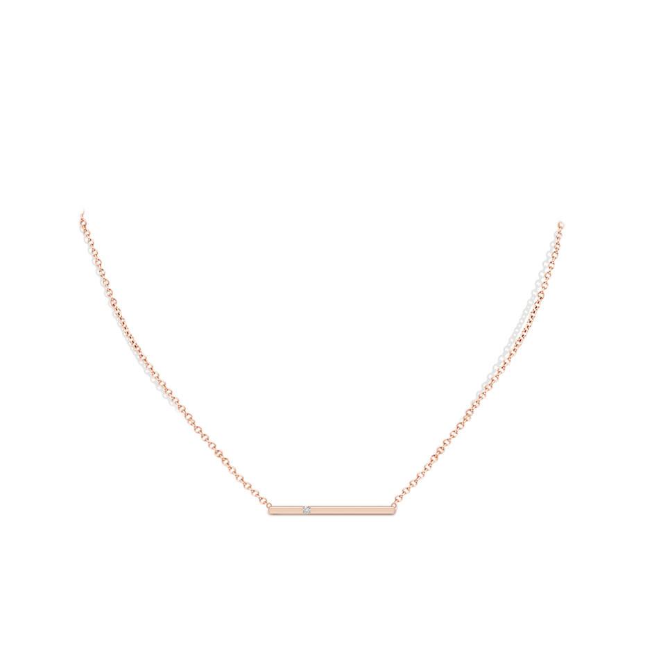 1.7mm HSI2 Solitaire Diamond Bar Pendant Necklace in 9K Rose Gold pen