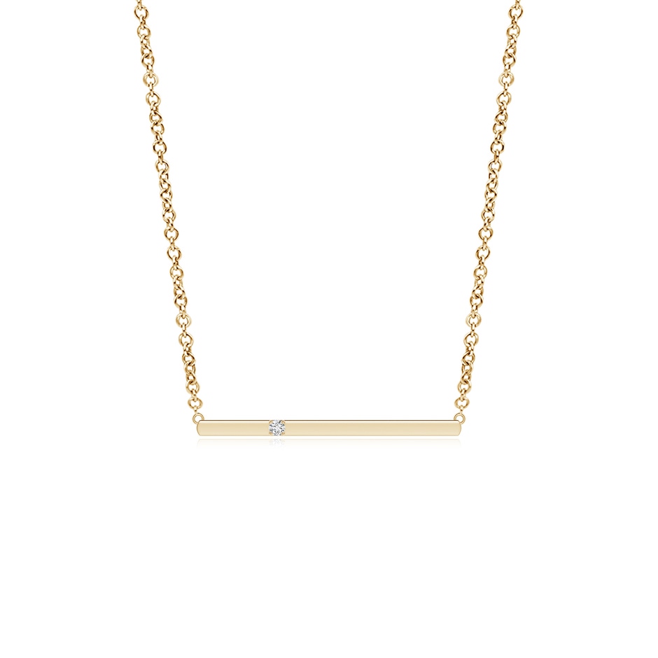 1.7mm HSI2 Solitaire Diamond Bar Pendant Necklace in Yellow Gold 