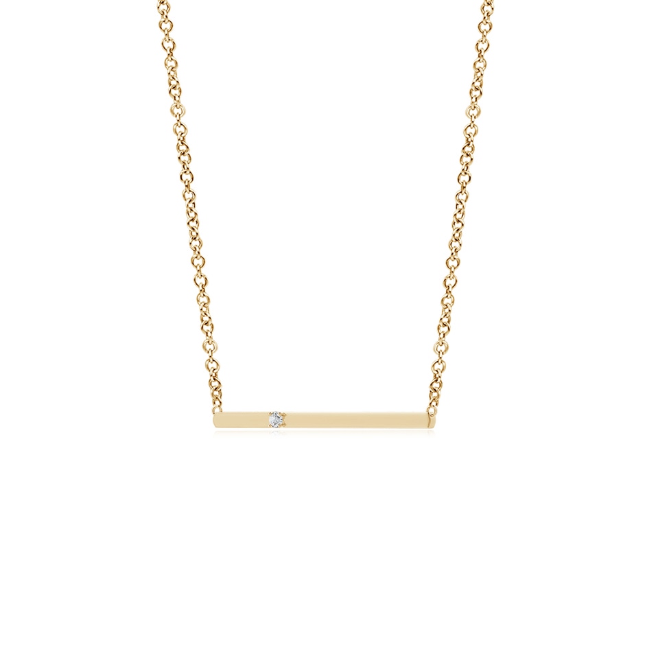 1.7mm HSI2 Solitaire Diamond Bar Pendant Necklace in Yellow Gold side 199