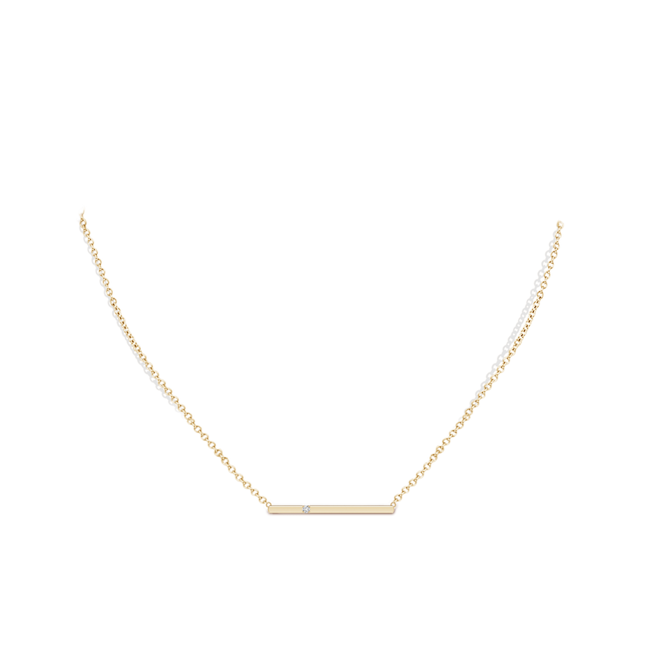 1.7mm HSI2 Solitaire Diamond Bar Pendant Necklace in Yellow Gold pen