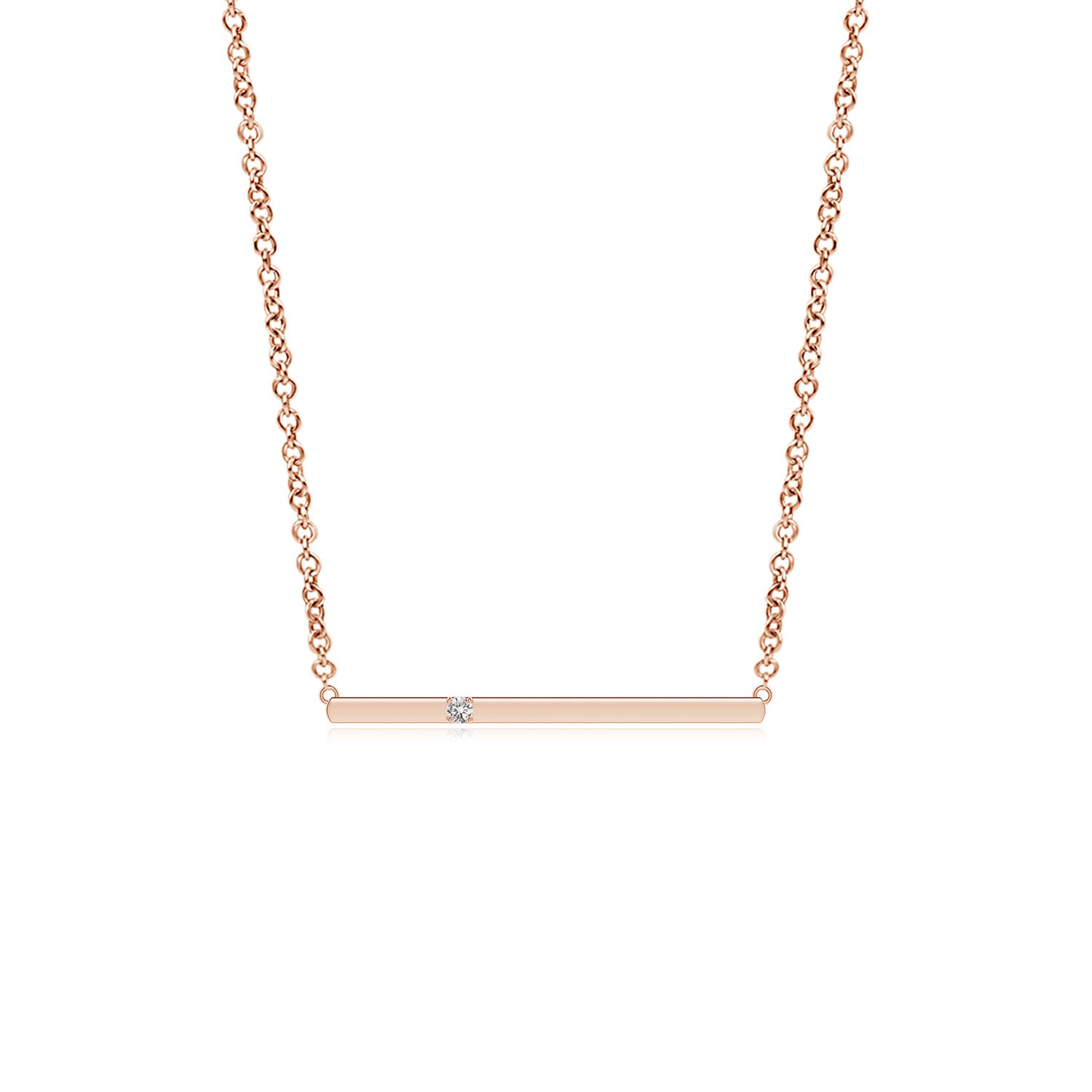 Angara 1.7 MM Solitaire Diamond Bar Pendant Necklace in 18K Rose Gold