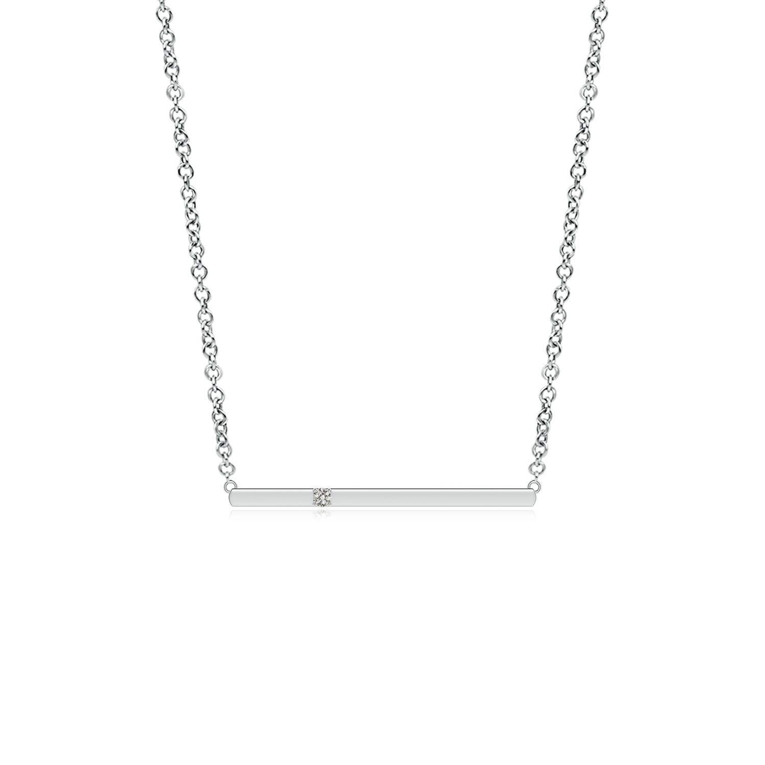 Angara 1.7 MM Solitaire Diamond Bar Pendant Necklace in 18K White Gold