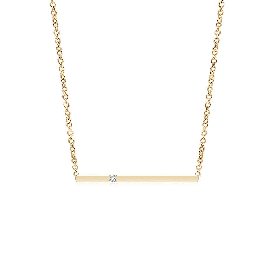 1.9mm HSI2 Solitaire Diamond Bar Pendant Necklace in Yellow Gold 