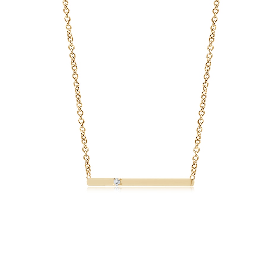1.9mm HSI2 Solitaire Diamond Bar Pendant Necklace in Yellow Gold side 199