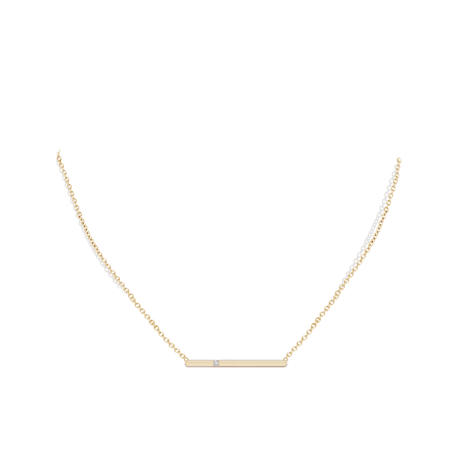 1.9mm HSI2 Solitaire Diamond Bar Pendant Necklace in Yellow Gold pen