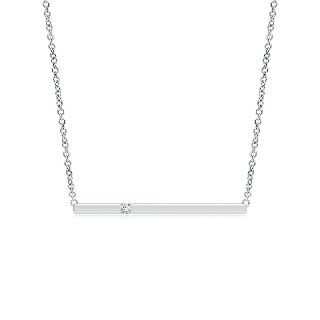 2.3mm GVS2 Solitaire Diamond Bar Pendant Necklace in P950 Platinum 