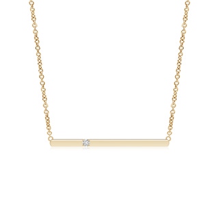 2.3mm HSI2 Solitaire Diamond Bar Pendant Necklace in Yellow Gold