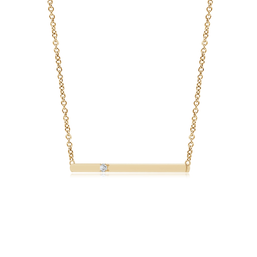 2.3mm HSI2 Solitaire Diamond Bar Pendant Necklace in Yellow Gold Side 199