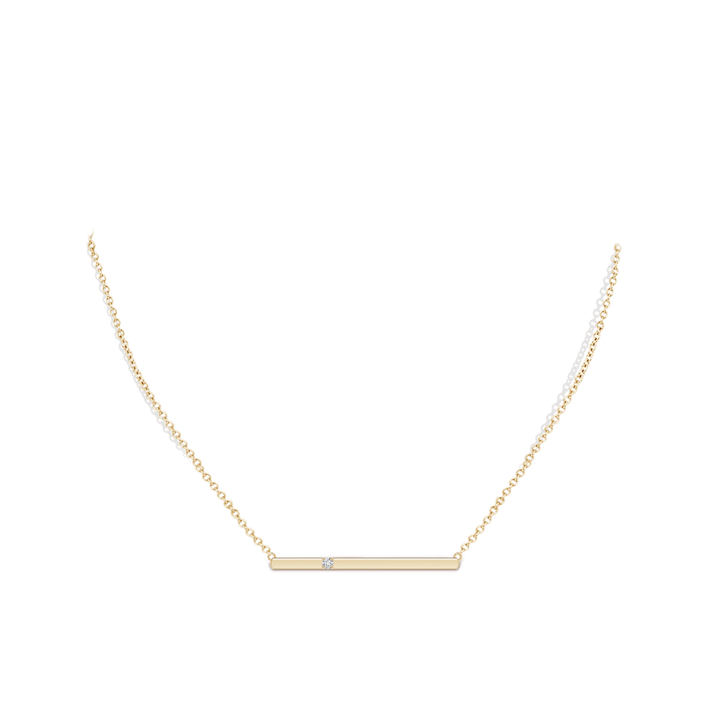 2.3mm HSI2 Solitaire Diamond Bar Pendant Necklace in Yellow Gold pen