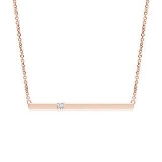 2.8mm GVS2 Solitaire Diamond Bar Pendant Necklace in 18K Rose Gold