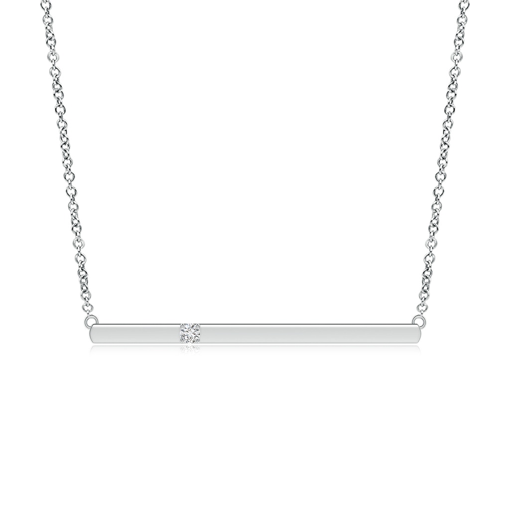 2.8mm HSI2 Solitaire Diamond Bar Pendant Necklace in 18K White Gold