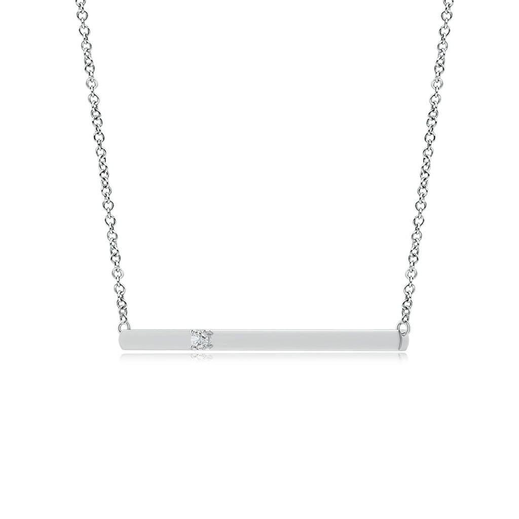 2.8mm HSI2 Solitaire Diamond Bar Pendant Necklace in 18K White Gold - side 199
