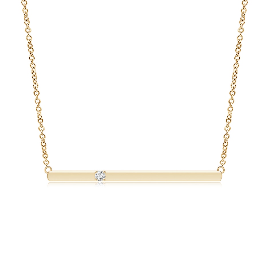 2.8mm HSI2 Solitaire Diamond Bar Pendant Necklace in 18K Yellow Gold 