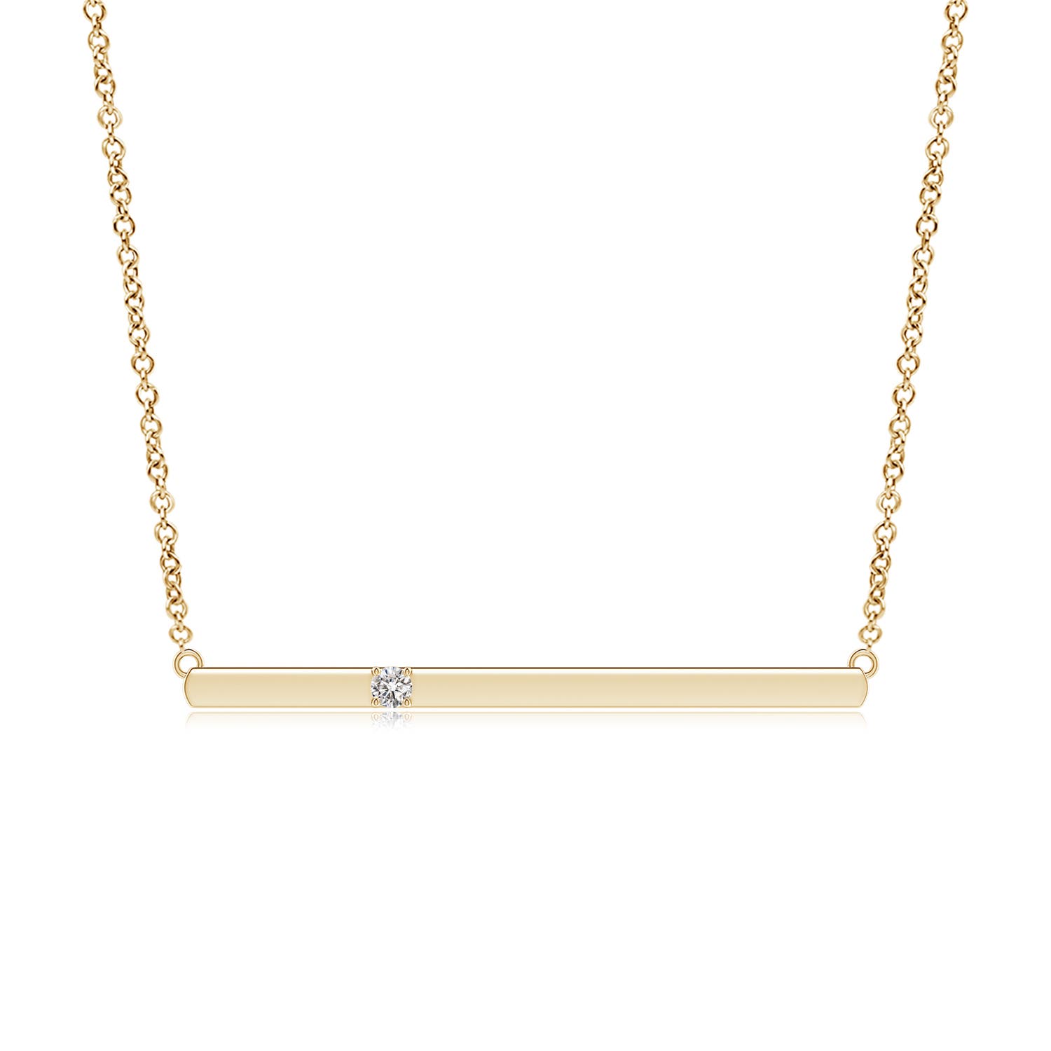 Angara 2.8 MM Solitaire Diamond Bar Pendant Necklace in 18K Yellow Gold