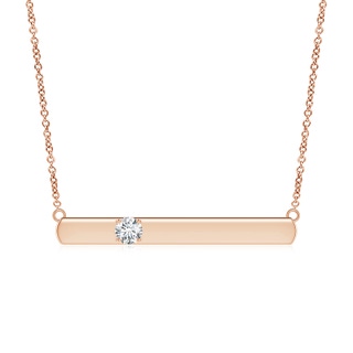 5.1mm GVS2 Solitaire Diamond Bar Pendant Necklace in 10K Rose Gold