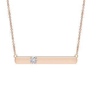 5.1mm HSI2 Solitaire Diamond Bar Pendant Necklace in Rose Gold