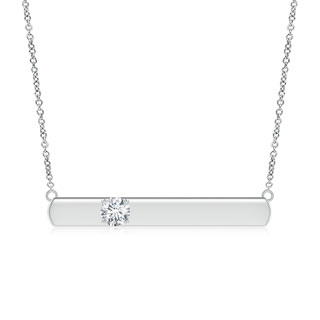 5.9mm GVS2 Solitaire Diamond Bar Pendant Necklace in P950 Platinum