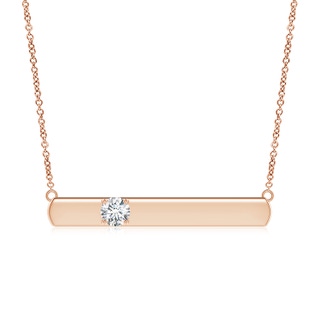 5.9mm GVS2 Solitaire Diamond Bar Pendant Necklace in Rose Gold