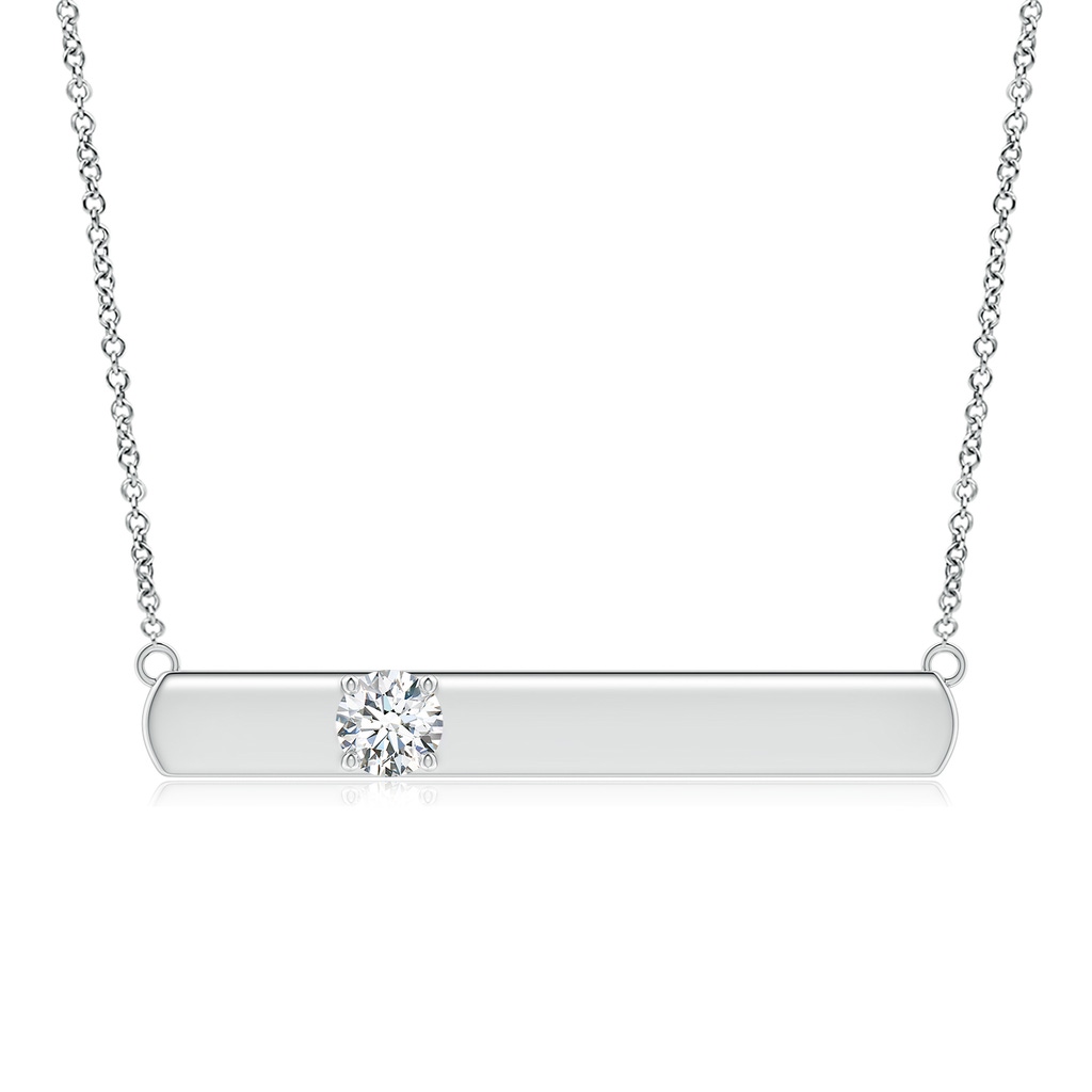 6.4mm GVS2 Solitaire Diamond Bar Pendant Necklace in 10K White Gold