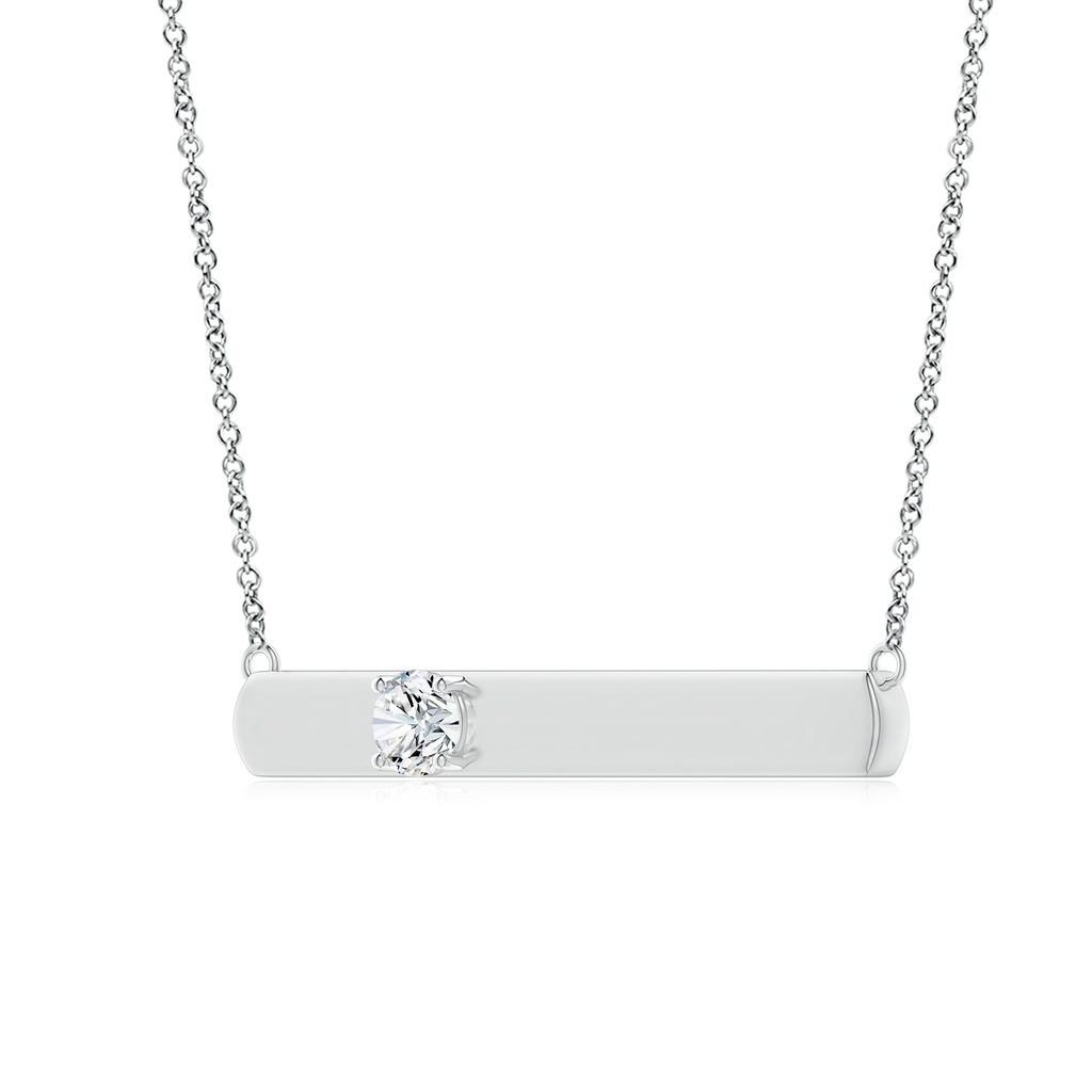 6.4mm GVS2 Solitaire Diamond Bar Pendant Necklace in 10K White Gold - side 199