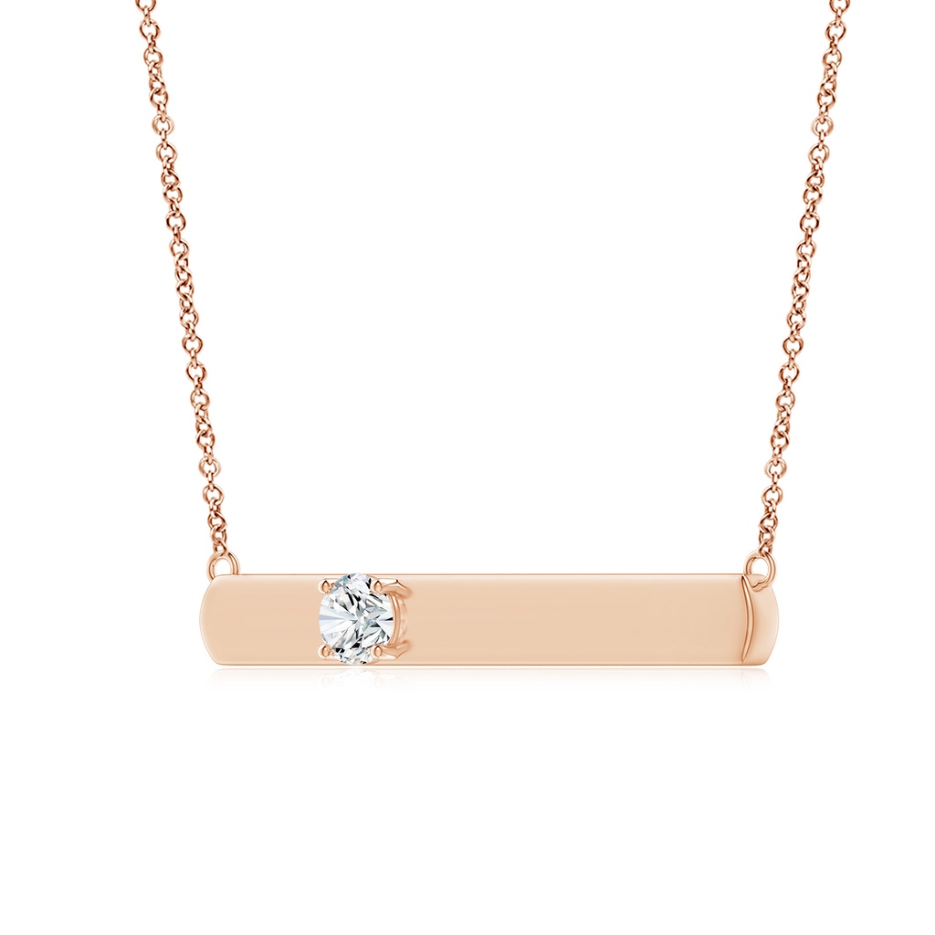 6.4mm GVS2 Solitaire Diamond Bar Pendant Necklace in 18K Rose Gold - side 199