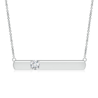 6.4mm GVS2 Solitaire Diamond Bar Pendant Necklace in P950 Platinum