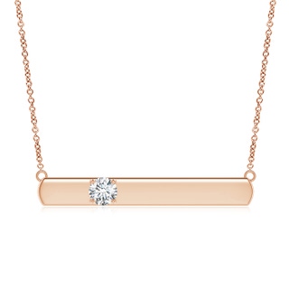 6.4mm GVS2 Solitaire Diamond Bar Pendant Necklace in Rose Gold