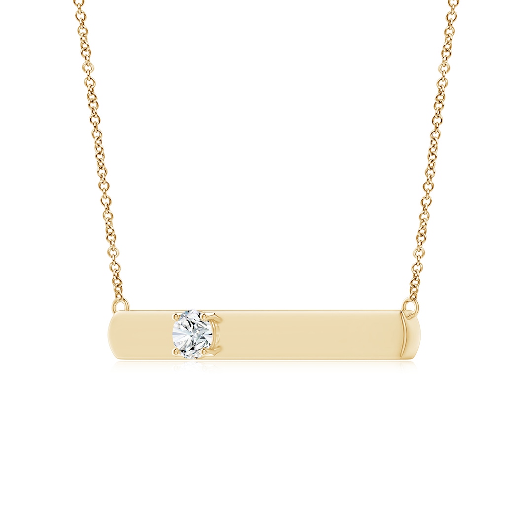 6.4mm GVS2 Solitaire Diamond Bar Pendant Necklace in Yellow Gold - side 199