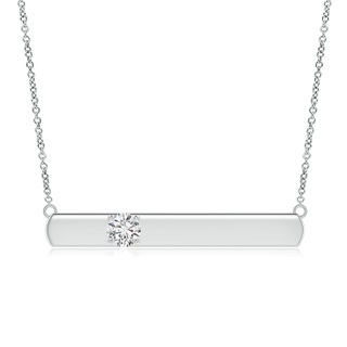 6.4mm HSI2 Solitaire Diamond Bar Pendant Necklace in P950 Platinum