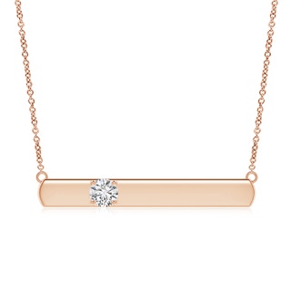 6.4mm HSI2 Solitaire Diamond Bar Pendant Necklace in Rose Gold