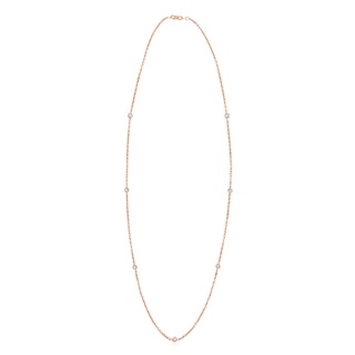 3mm GVS2 Bezel-Set Diamond Seven Stone Necklace in 10K Rose Gold