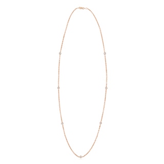 3mm HSI2 Bezel-Set Diamond Seven Stone Necklace in 10K Rose Gold