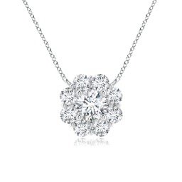 Halo Platinum Diamond Necklaces & Pendants