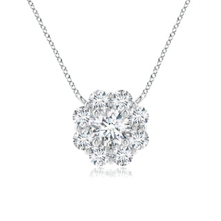 3.9mm GVS2 Floral Clustre Diamond Necklace in P950 Platinum