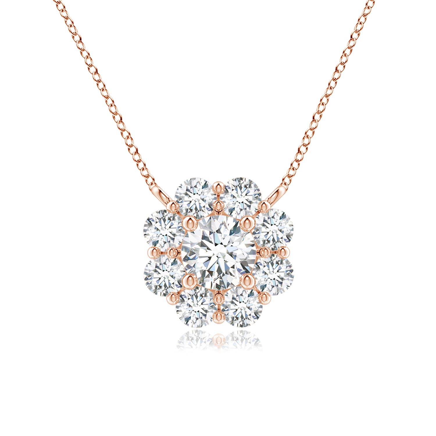 Diamond Cluster Linear Journey Necklace