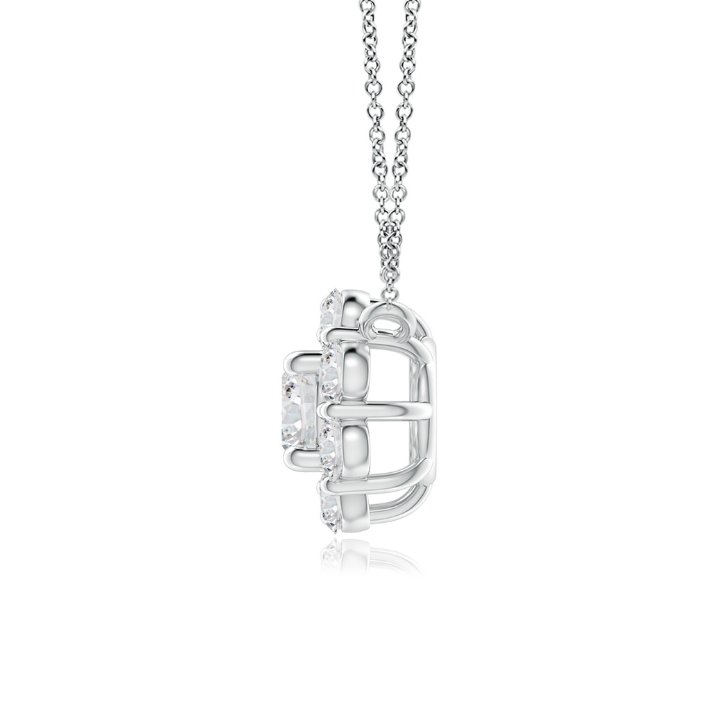 3.9mm HSI2 Floral Cluster Diamond Necklace in White Gold - side_1