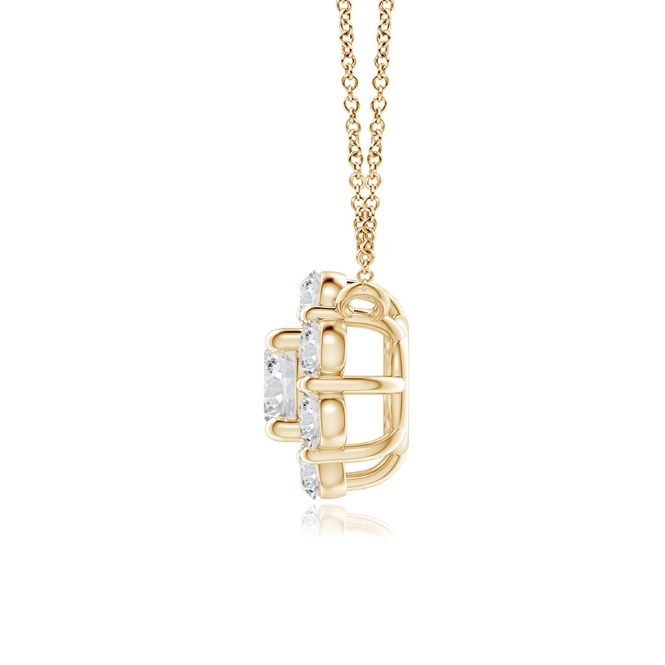 3.9mm HSI2 Floral Clustre Diamond Necklace in Yellow Gold side-1