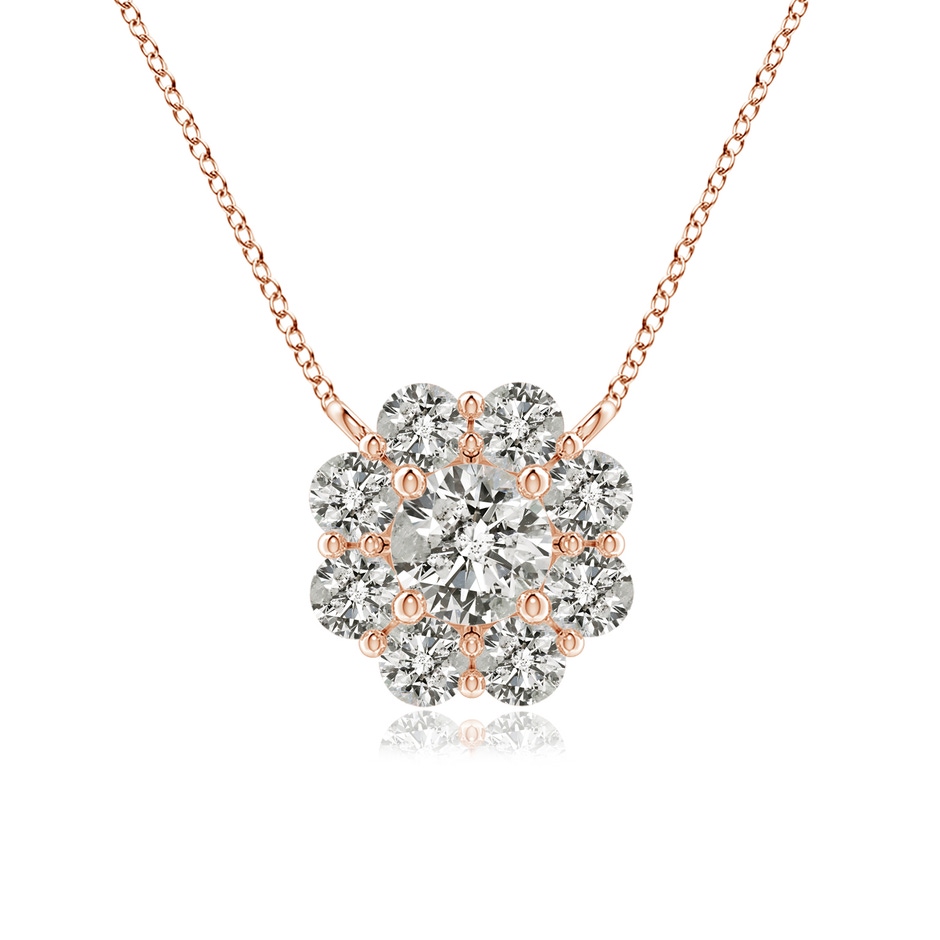 3.9mm KI3 Floral Cluster Diamond Necklace in Rose Gold 