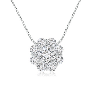 4.1mm HSI2 Floral Clustre Diamond Necklace in White Gold