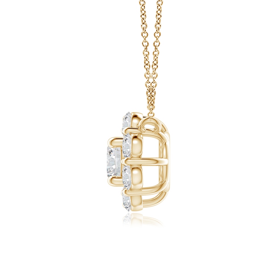 4.1mm HSI2 Floral Cluster Diamond Necklace in Yellow Gold side-1