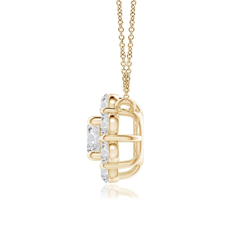 4.4mm HSI2 Floral Cluster Diamond Necklace in Yellow Gold side-1